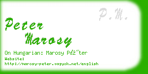 peter marosy business card